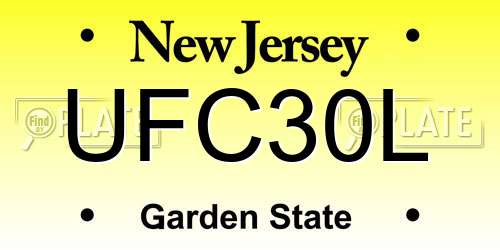 UFC30L New Jersey License Plate