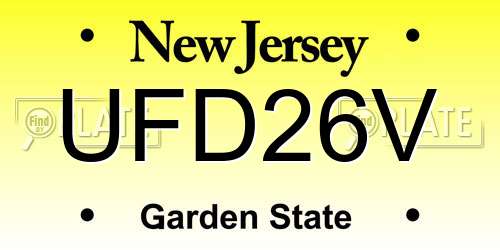 UFD26V New Jersey License Plate