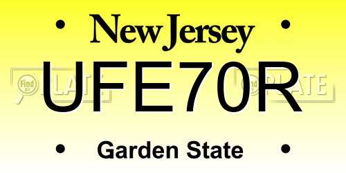 UFE70R New Jersey License Plate