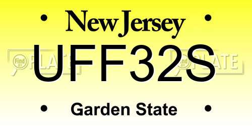 UFF32S New Jersey License Plate