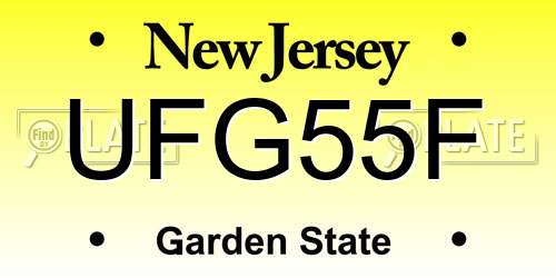 UFG55F New Jersey License Plate