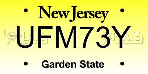 UFM73Y New Jersey License Plate