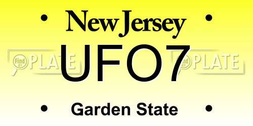 UFO7 New Jersey License Plate