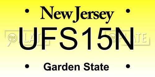 UFS15N New Jersey License Plate