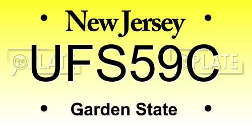 UFS59C New Jersey License Plate