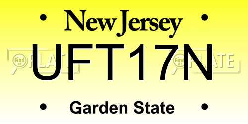 UFT17N New Jersey License Plate