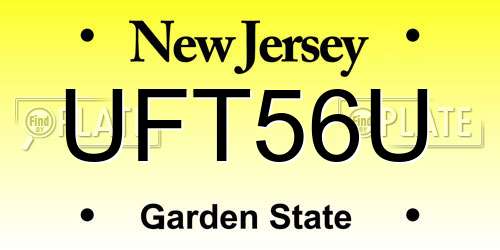 UFT56U New Jersey License Plate