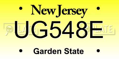 UG548E New Jersey License Plate