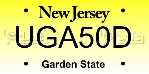UGA50D New Jersey License Plate