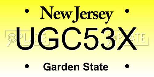 UGC53X New Jersey License Plate