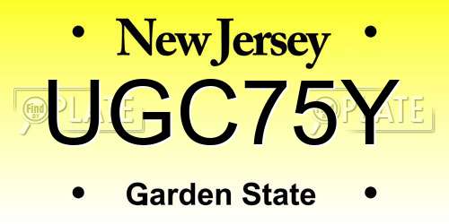 UGC75Y New Jersey License Plate