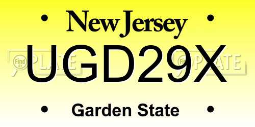 UGD29X New Jersey License Plate
