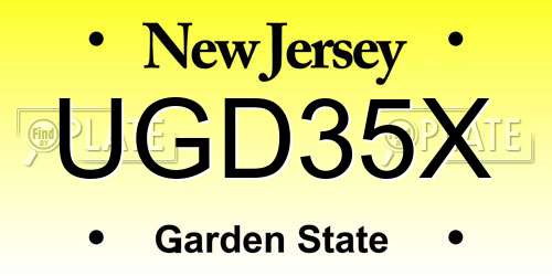 UGD35X New Jersey License Plate