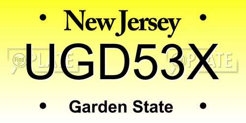 UGD53X New Jersey License Plate