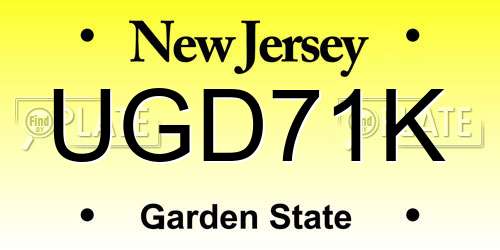 UGD71K New Jersey License Plate