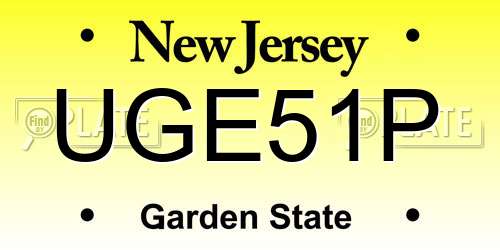 UGE51P New Jersey License Plate