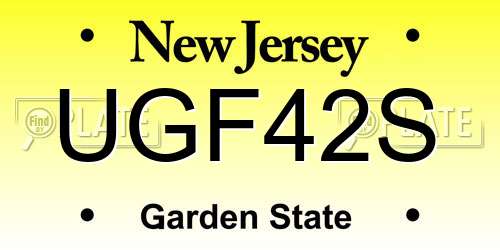UGF42S New Jersey License Plate