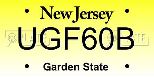 UGF60B New Jersey License Plate