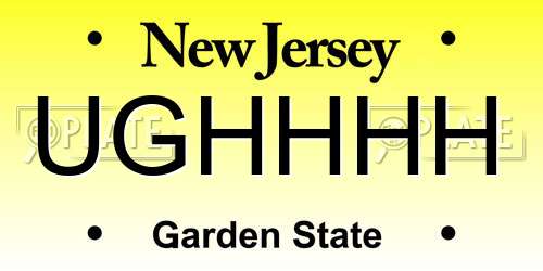 UGHHHH New Jersey License Plate