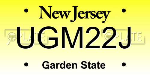 UGM22J New Jersey License Plate