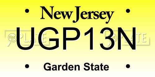 UGP13N New Jersey License Plate