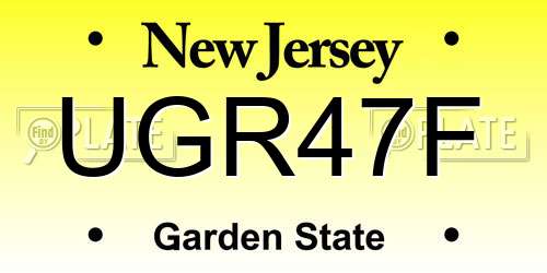 UGR47F New Jersey License Plate