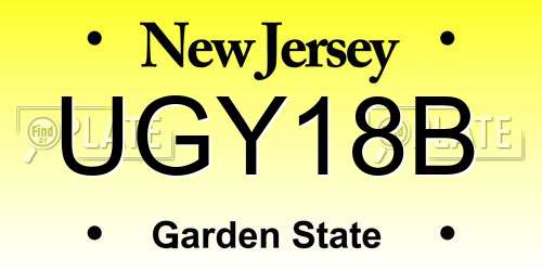 UGY18B New Jersey License Plate