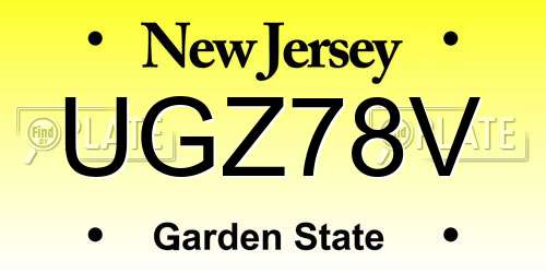 UGZ78V New Jersey License Plate