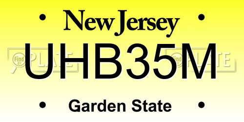 UHB35M New Jersey License Plate