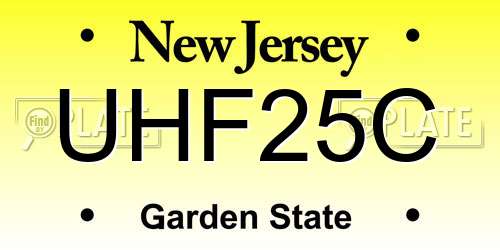 UHF25C New Jersey License Plate