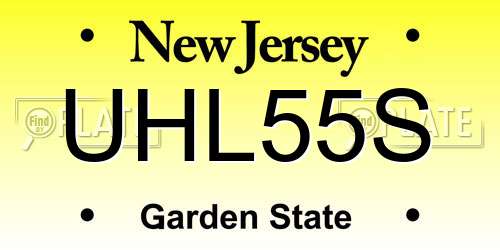 UHL55S New Jersey License Plate