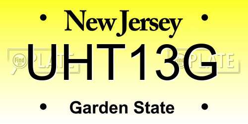 UHT13G New Jersey License Plate
