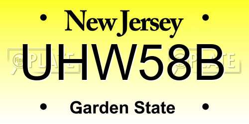 UHW58B New Jersey License Plate