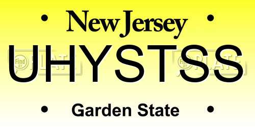 UHYSTSS New Jersey License Plate