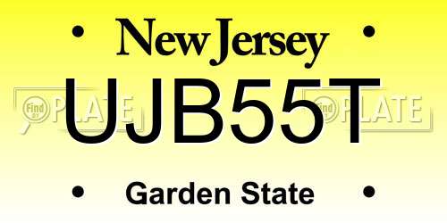 UJB55T New Jersey License Plate