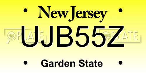 UJB55Z New Jersey License Plate