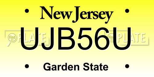 UJB56U New Jersey License Plate