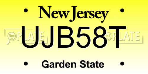 UJB58T New Jersey License Plate