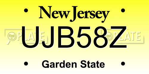 UJB58Z New Jersey License Plate