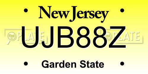 UJB88Z New Jersey License Plate