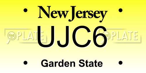 UJC6 New Jersey License Plate