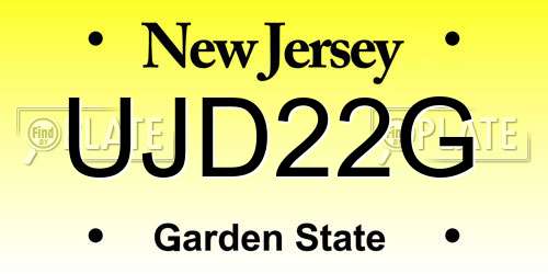 UJD22G New Jersey License Plate