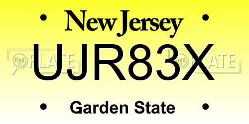 UJR83X New Jersey License Plate