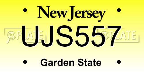 UJS557 New Jersey License Plate