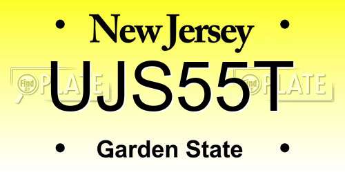 UJS55T New Jersey License Plate