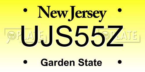 UJS55Z New Jersey License Plate