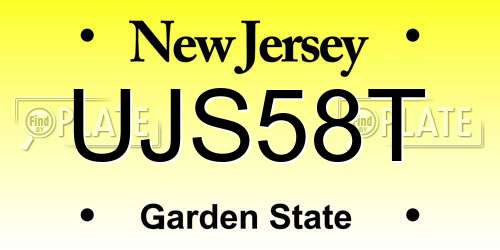UJS58T New Jersey License Plate