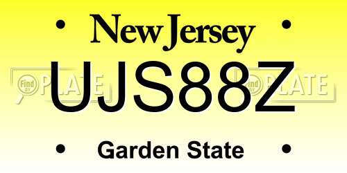 UJS88Z New Jersey License Plate