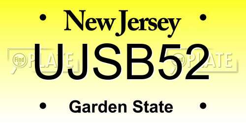UJSB52 New Jersey License Plate