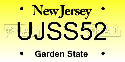 UJSS52 New Jersey License Plate